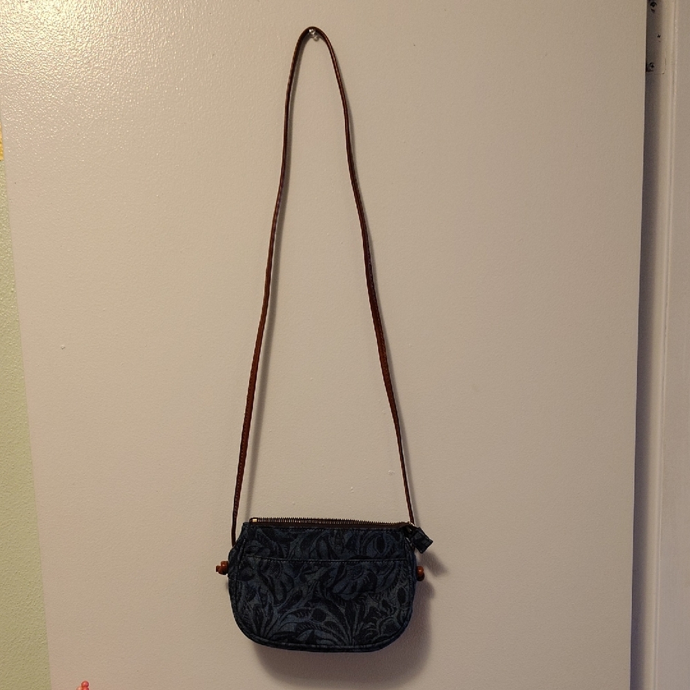 Patricia Nash Blue and Brown Crossbody Bag
